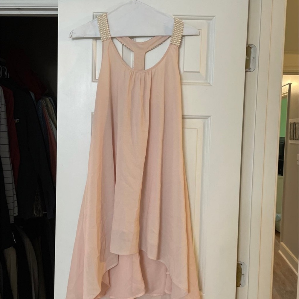 Lovemarkers high low dress with pearls